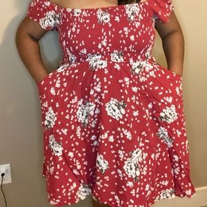 Red Floral Dress